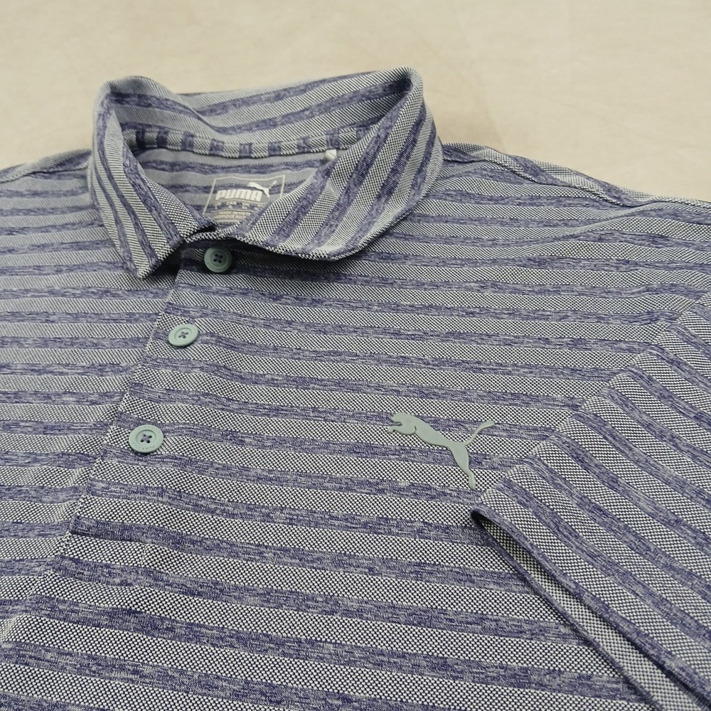 Puma Large Mens Polo Shirt 22x27 **Fits A Medium ** Knit